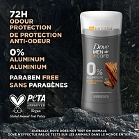 Men+Care 0% Aluminum Déodorant 72h Men's Aluminum-Free Deodorant Sandalwood & Amber Scent with Plant-Based Moisturizer