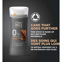 Men+Care 0% Aluminum Déodorant 72h Men's Aluminum-Free Deodorant Sandalwood & Amber Scent with Plant-Based Moisturizer