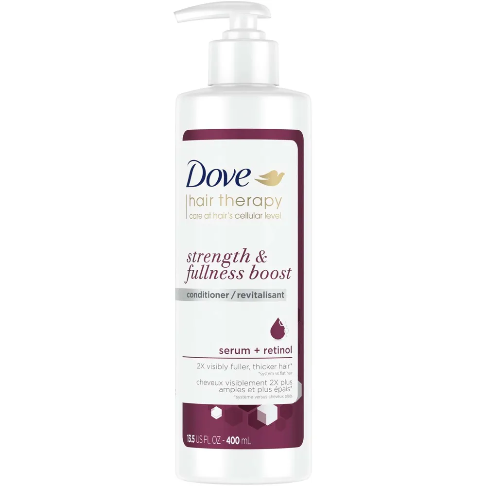 Dove Hair Therapy Conditioner for fine, thin hair Strength & Fullness Boost for 2X visibly fuller, thicker hair 400 ml