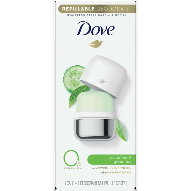 Dove 0% Aluminum Travel Size Deodorant Spray Cucumber & Green Tea