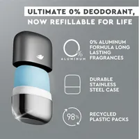 Ultimate Refillable Deodorant Kit 0% Aluminum Clean Touch Aluminum Free Deodorant