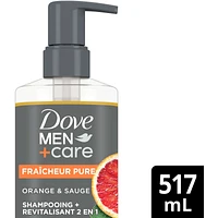 Men+Care Pure Fresh 2-in-1 Shampoo + Conditioner with plant-based cleansers & moisturizers Orange & Sage for strong, healthy-looking hair