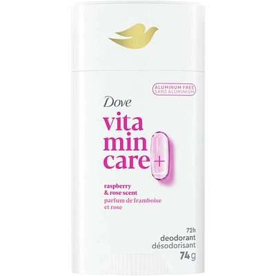 Vitamin Care+ Aluminum-Free Deodorant Raspberry & Rose Scent 72h Breathable Odour Protection with Vitamin B3+E
