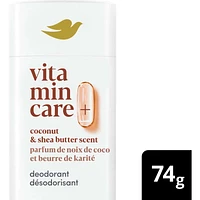 Vitamin Care+ Deodorant Stick Aluminum-Free Deodorant for Women Coconut & Shea Butter Scent 72H Breathable Odour Protection with Vitamin B3+E