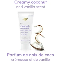 Whole Body Deodorant Cream Aluminum Free Deodorant for Women Coconut & Vanilla Scent for Pits, Privates, & Thighs to Toes