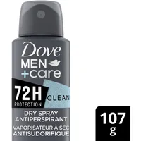 Dove Men+Care Dry Spray Antiperspirant Stain Defense Clean antibacterial odour protection 107g