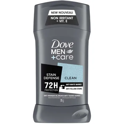 Dove Men+Care Antiperspirant Stick Stain Defense Clean antibacterial odour protection 76g