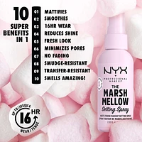 Marshmellow Matte Setting Spray, 10-in-1 makeup extending benefits, 16H wear, Vegan formula