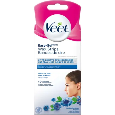 Veet® Professional™ Wax Strips, For Face, Sensitive Skin, With Almond Oil