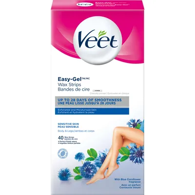 Veet® Professional™ Wax Strips, For Legs & Body, Sensitive Skin, With Almond Oil