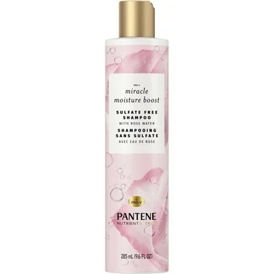 Pantene Nutrient Blends Miracle Moisture Boost Rose Water Shampoo for Dry Hair, Sulfate Free, 285 mL