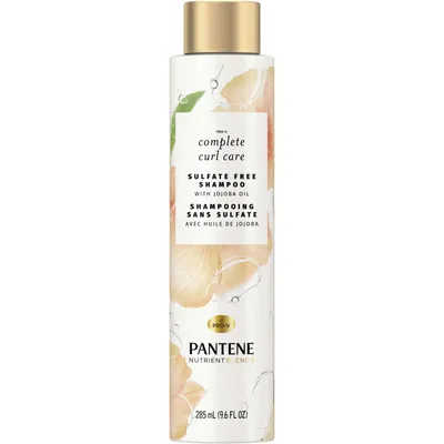 Pantene Nutrient Blends Complete Curl Care Shampoo with Jojoba Oil for Curly Hair, Sulfate Free, 285 mL