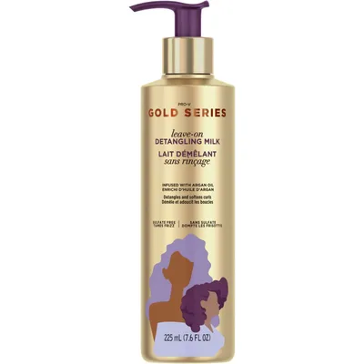 Gold Series from Pantene Sulfate-Free Leave-On Detangling Milk Treatment with Argan Oil for Curly, Coily Hair, 225 mL