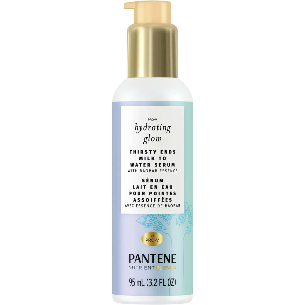 Pantene Hydrating Glow with Baobab Essence Thirsty Ends Milk to Water Hair Serum, 95 mL