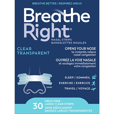 Nasal Strips Large Clear 30ct
