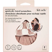 Microfiber Quick-Dry Towel Scrunchies - Terracotta Checker