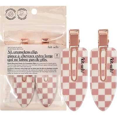 Recycled Plastic XL Creaseless Clips -Terracotta Checker
