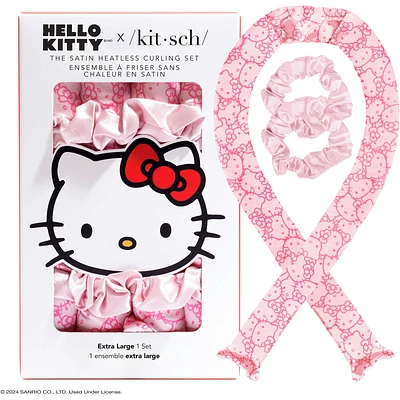 Hello Kitty x Kitsch XL Heatless Curling Set - Pink Kitty Faces