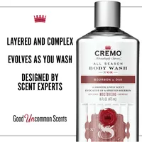 Cremo Bourbon & Oak Body Wash for Men