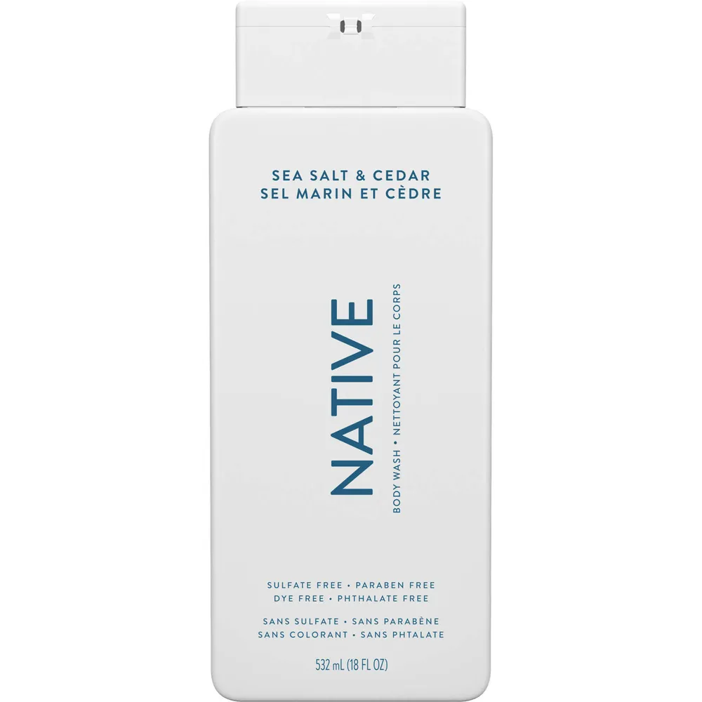 Natural Body Wash, Sea Salt & Cedar, Sulfate Free, Paraben Free