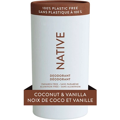 Plastic-Free Natural Deodorant, Coconut & Vanilla, Aluminum Free