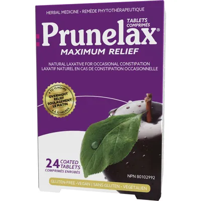 Prunelax Maximum Relief Tablets, Natural Laxative, 24 ct