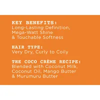 Coco Creme Velvet Cream Moisturizing Deep Conditioning Treatment Hair Mask with Coconut oil & Mango Butter