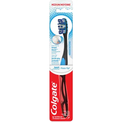 360 Advanced Floss-Tip Toothbrush, Adult Medium