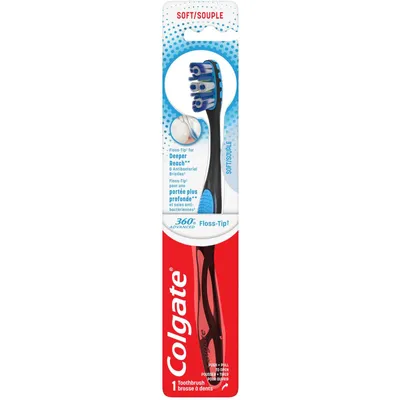 360 Advanced Floss-Tip Adult Soft Toothbrush