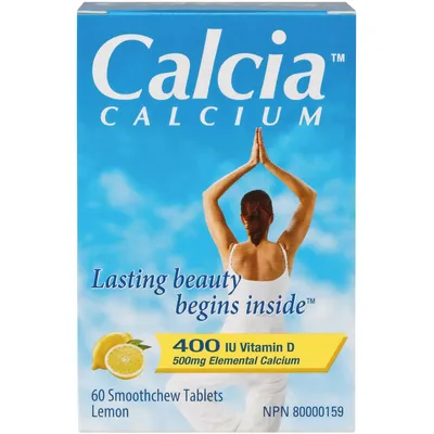 Calcia Calcium with Vitamin D 400IU calcium 500MG  Lemon