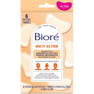 Multi Action Blemish & Oil Absorbing Patches | Hydrocolloid Patch for Oily Skin, Large Patches