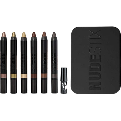 Nude Earth 6PC Eye Kit [Bright Eyes, Queen Olive, Lilith, G-Baby, Hot Stone, Slate]