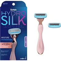 Hydro Rose Gold Metal Handle Women's Razor and 2 Refills