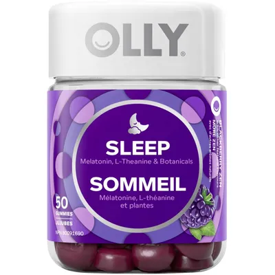 OLLY Supplement For Sleep-Aid Blackberry Zen gluten free 25 day supply 50 gummies