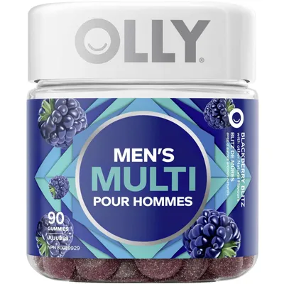 OLLY Vitamin For Men Blackberry Blitz gluten free 45 day supply 90 gummies
