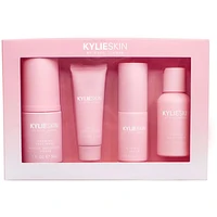 4-Piece Set Face Essentials: Mini Foaming Face Wash, Mini Face Moisturizer, Mini Vitamin C Serum, Mini Vanilla Milk Toner