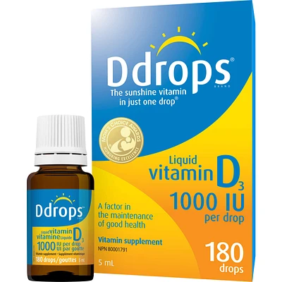 Ddrops Adults 1000 IU Vitamin D3, 180 drops