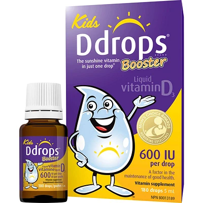Ddrops Booster 600 IU Vitamin D3, 180 drops