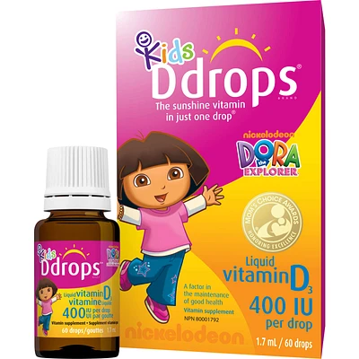 Kids Ddrops 400 IU Vitamin D3, 60 drops