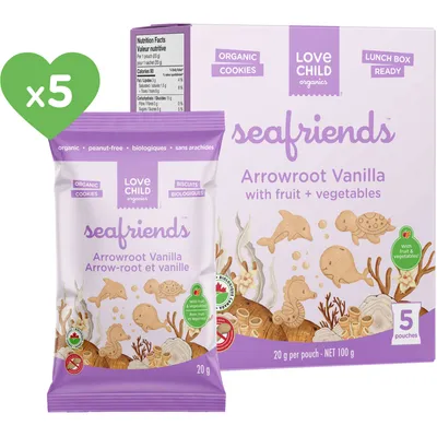 Seafriends Arrowroot Vanilla Cookies Snack Pack