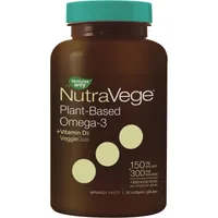 NutraVege Omega-3 +D, Plant-Based VeggieGels, Fresh Mint / 30 softgels