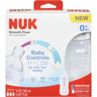NUK® Smooth Flow Bottle, Woodland, 10OZ, 3 Pack - Grey Elephant