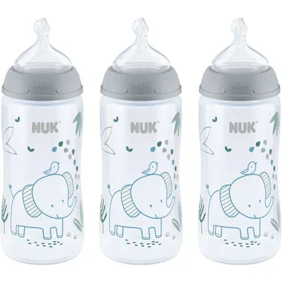 NUK® Smooth Flow Bottle, Woodland, 10OZ, 3 Pack - Grey Elephant