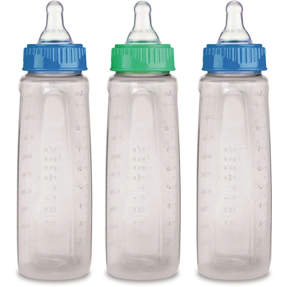First Essentials by NUK® Clear View® Bottle 9OZ, 3PK, Medium Flow, Silicone