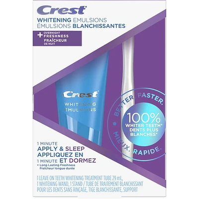 Crest Whitening Emulsions + Overnight Freshness, Leave-on Teeth Whitening Treatment