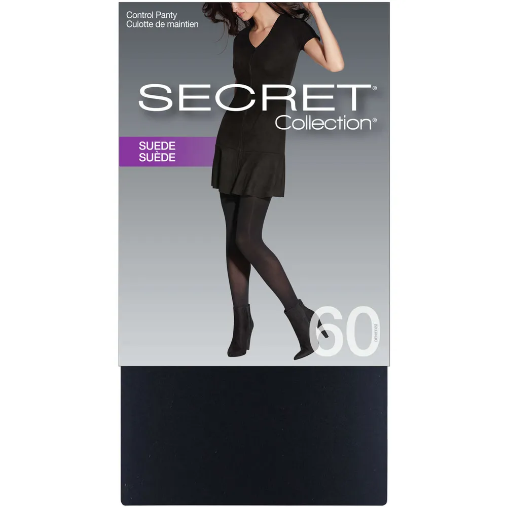 Suede Tights with Control Panty, 60 Denier Opaque Leg