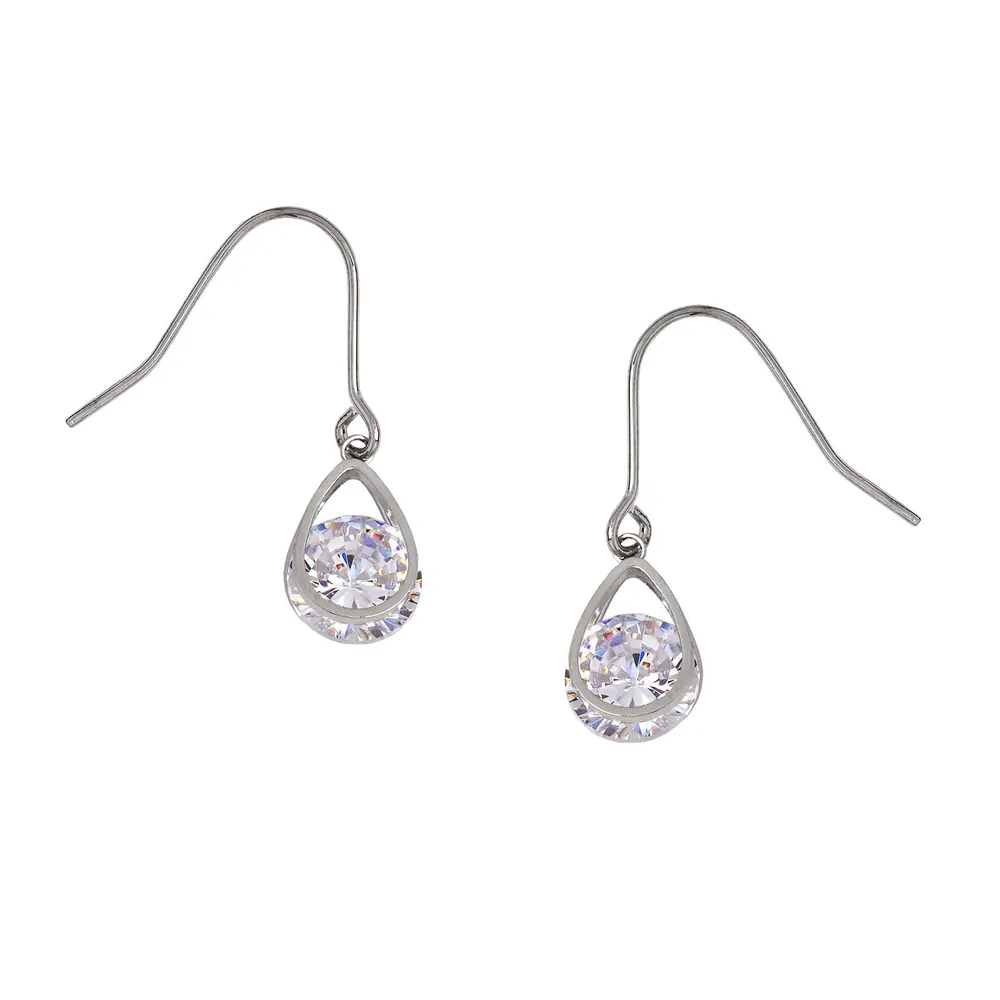 Wire Hook Stone Drop Earring