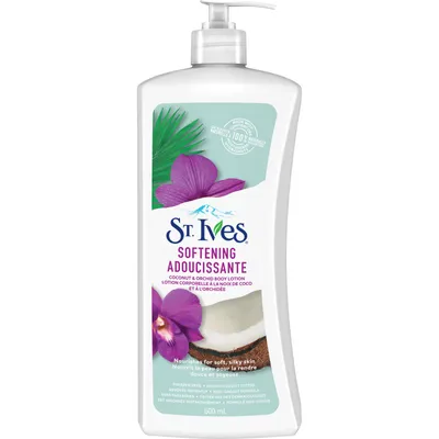 St. Ives  Softening Body Lotion for soft, silky skin Coconut Milk & Orchid paraben-free dry skin moisturizer 600 mL