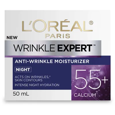 Wrinkle Expert 55+ Anti-Aging Cream Night Moisturizer, with Calcium