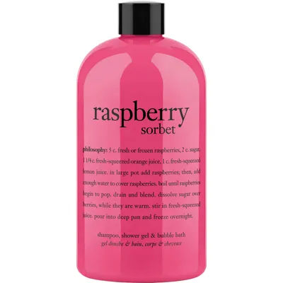 raspberry sorbet shampoo, shower gel & bubble bath